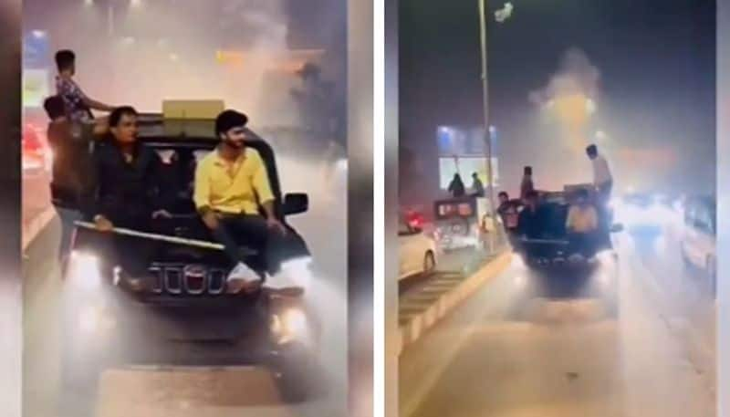 men who bursted firecrackers on cars roof caught 