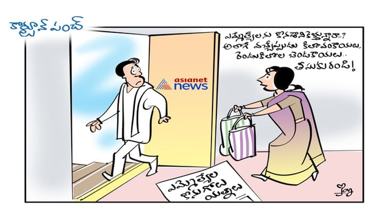 cartoon punch on MLAs poacihng in telangana