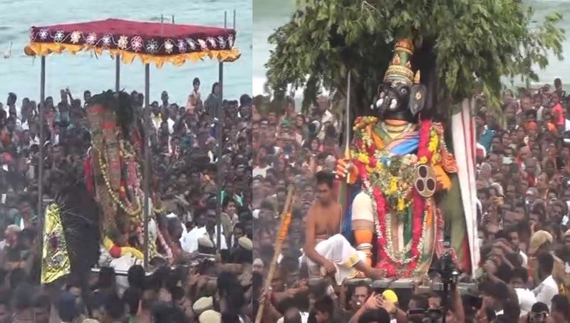 soorasamharam held in tiruchendur and Lakhs of devotees gathered on the beach