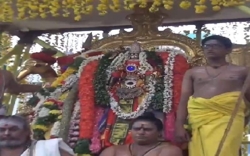 devotees gathered at thiruparankundram to see soorasamharam