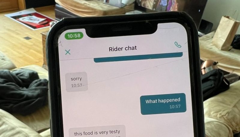 online food delivery agent eats customers food and sent message