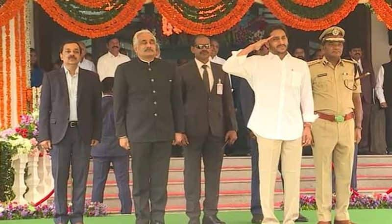 YS Jagan unveils national flag on the occasion of AP State Formation Day