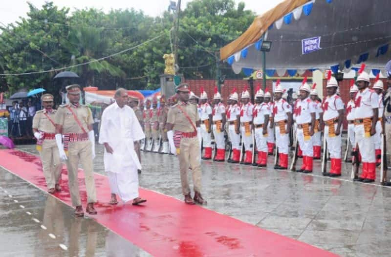 Chief Minister Rangaswamy unfurled the national flag at Puducherry Liberation Day