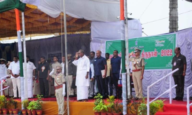 Chief Minister Rangaswamy unfurled the national flag at Puducherry Liberation Day