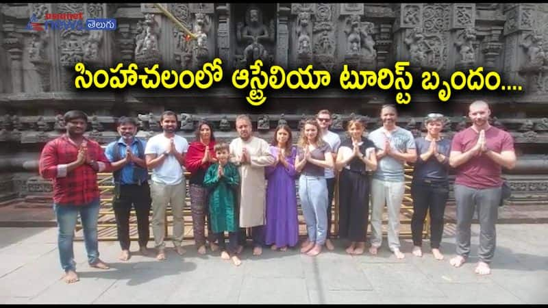 Australia Tourists Visit Simhachalam Temple in Visakhapatnam 