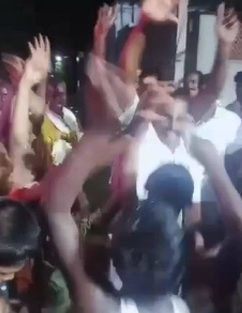 Former AIADMK MLA Reddiarpatti Narayanan danced with the youth in Nellai district