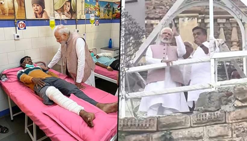 PM Modi visits Gujarat's Morbi accident site; meets survivors at hospital