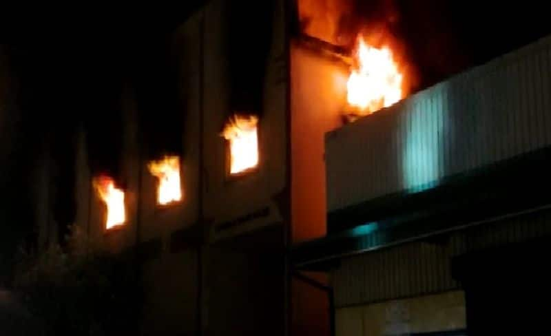 fire accident in a private toy godown at puzhal