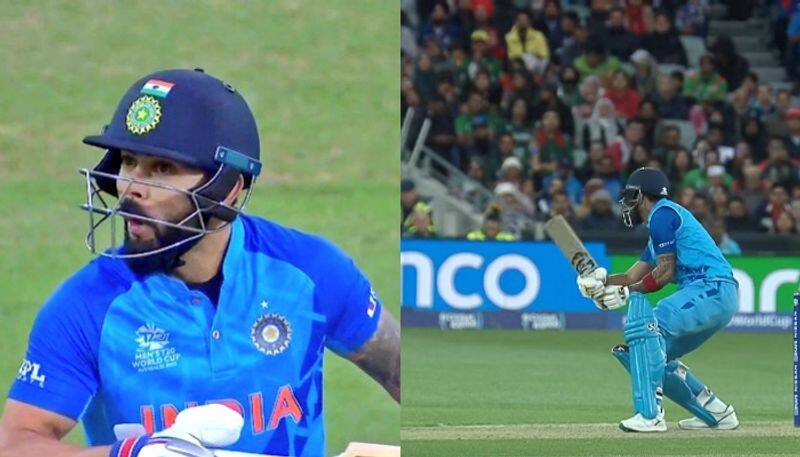 T20 World Cup 2022 IND vs BAN Watch Virat Kohli wonderful reaction to KL Rahul six