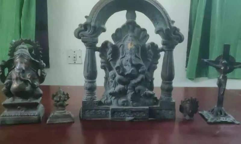 ancient idols seized from cinema photographers house at nellai