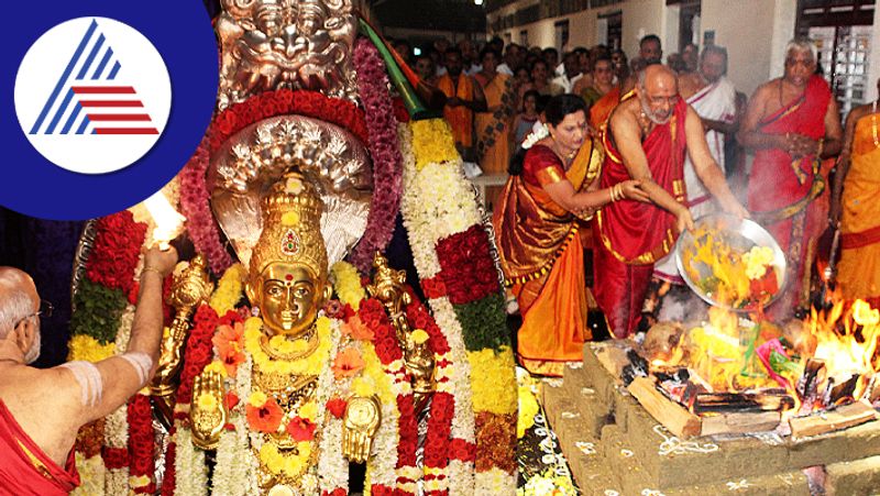 Maha Chandika homa performed at  Horanadu Annapoorneshwari temple for Areca Nut leaf spot disease gow