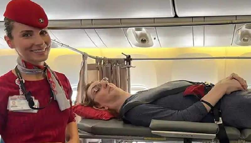 worlds tallest womans first flight journey 