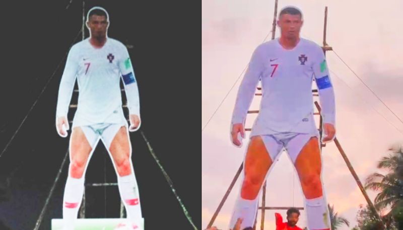 Cristiano Ronaldo fans make hoardings 45 feet long and worth half lakh in kozhikode