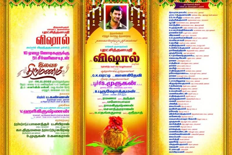 Actor Vishal married 11 poor couples after worshiping in 3 religious ways