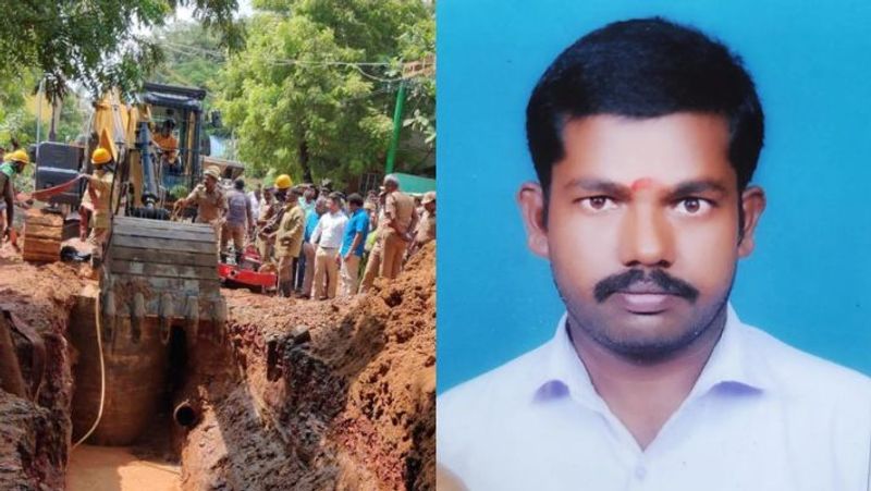 A worker died after tripping while digging an underground sewer at madurai