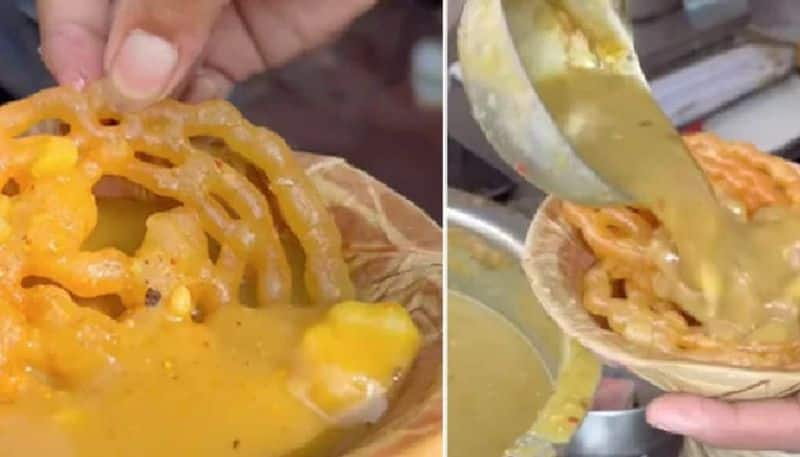 blogger eats jalebi with aloo sabzi but food lovers criticize this 