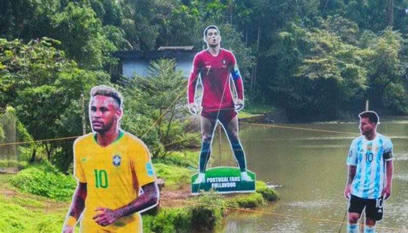 FIFA World Cup 2022 Kerala CM Pinarayi Vijayan thanks to FIFA for shared Giant cutouts of Messi Neymar Ronaldo 