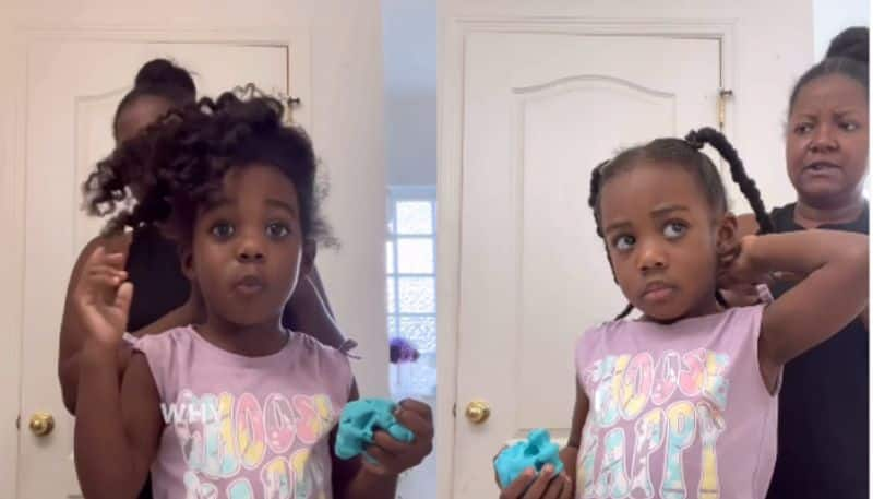 Video Of Girl Giving Instructions To Mother On Braiding Her Hair Is Viral