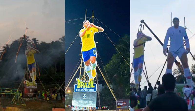 After Cristiano Ronaldo Neymars huge hoarding placed by brazil fans in Parappanpoyil