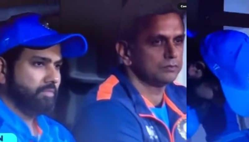 Rohit Sharma cries after after India crash out of World Cup, Rahul Dravid Consoles