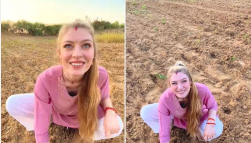 German Woman Plants Onions With Indian Mother In Law