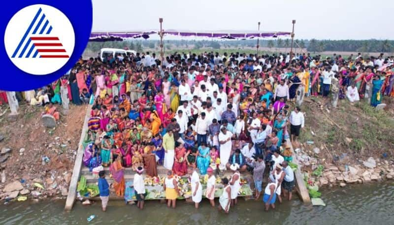 After 43 years Anaji lake overflow Kere Honnamma festival by village people in davanagere gow