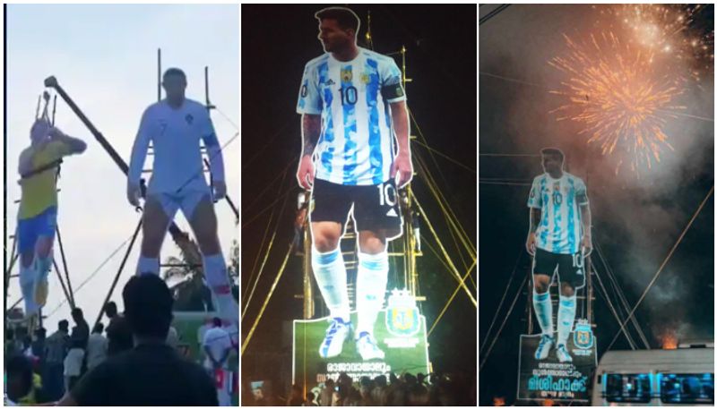 lionel messi 70 feet cut out in parappanpoyil