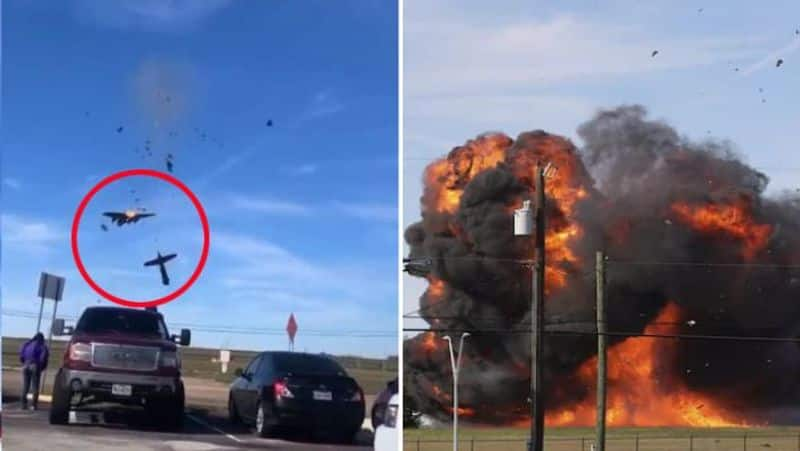 Two World War Two planes collide in mid air viral video released