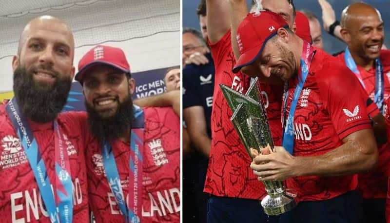 Watch Video jod buttler shows nice gesture to Moeen Ali and Adil Rashid during champagne celebrations