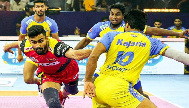 Pro Kabaddi League Bengaluru Bulls Climbs Number 1 spot after beat Tamil Thalaivas kvn