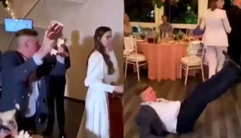 guest ruined cake groom punches in face