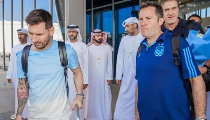 Argentine captain Lionel Messi reached in Doha ahead of Fifa world cup