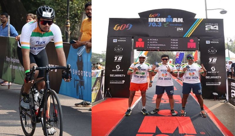 BJP Tejasvi Surya first mp to complete an Ironman Relay Challenge with 90 km cycling  goa ckm