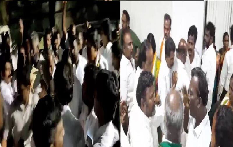 clash between party members at congress party office in chennai