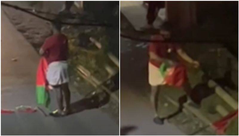 Thought to be sdpi flag man tore Portuguese flag in kannur