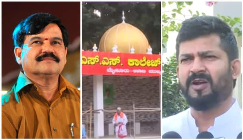 Dome Shaped Mysore Bus stand MP Prathap Simha and MLA ramdas talk war san