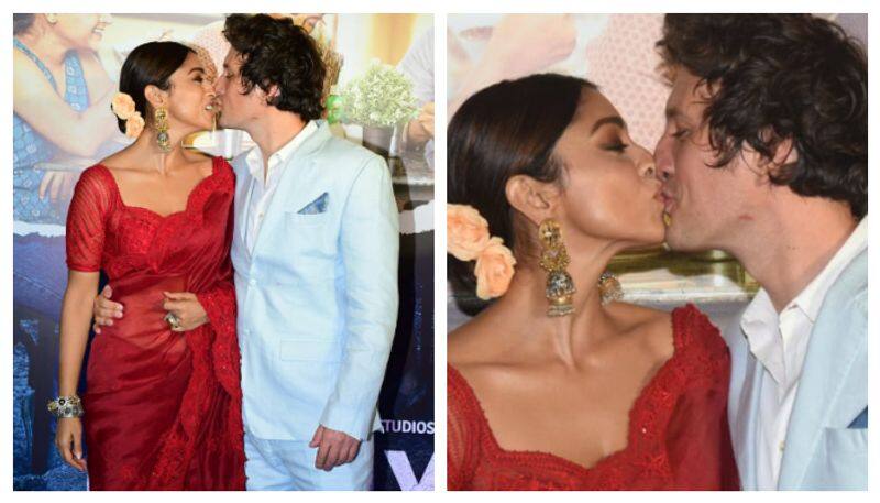 Drishyam 2: Shriya Saran kisses husband Andrei Koscheev while posing for cameras at movie premiere (Video) RBA