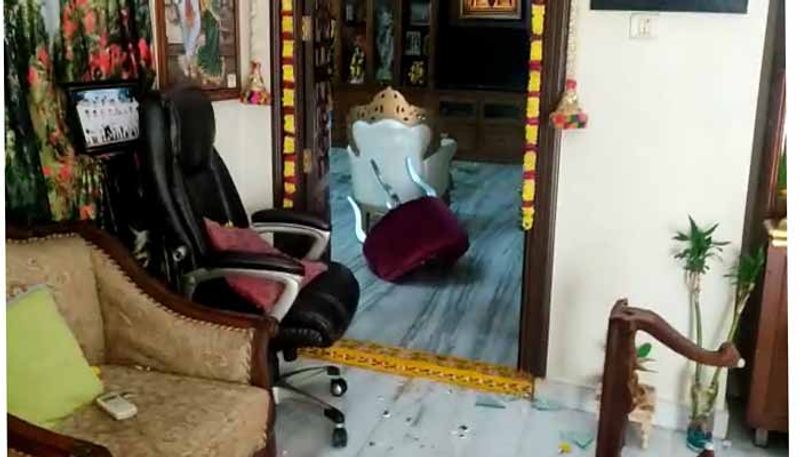 TRS Workers Destroyed Nizamabad MP Arvind House Furniture