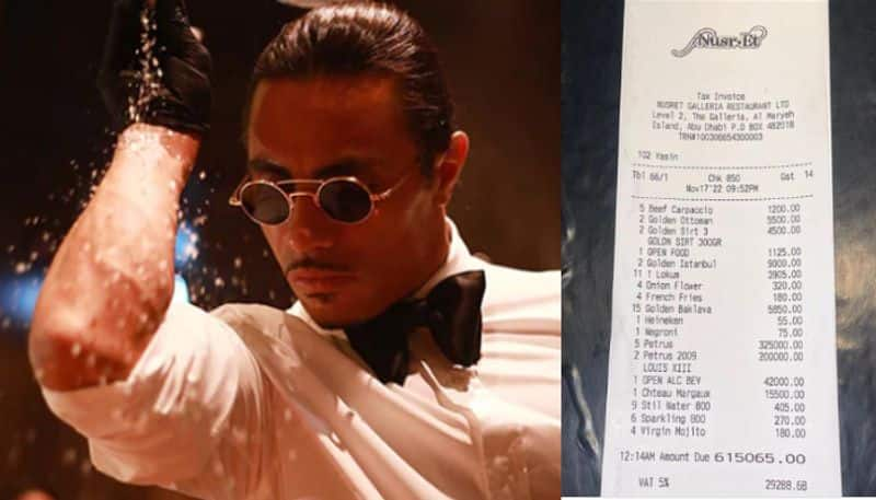 Salt Bae Shares Rs. 1.36 Cr. Food Bill From His Restaurant