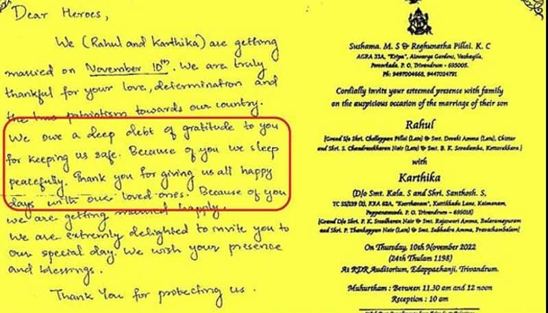 young couple sends wedding invitation to army 