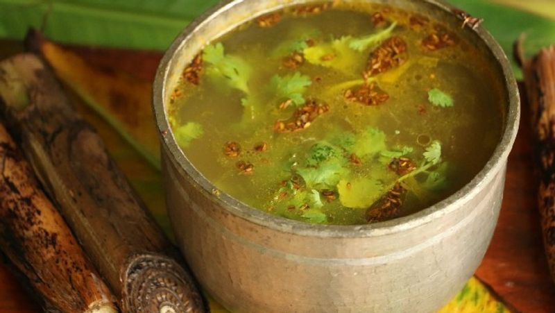 How to make Banana Stem Soup in Tamil