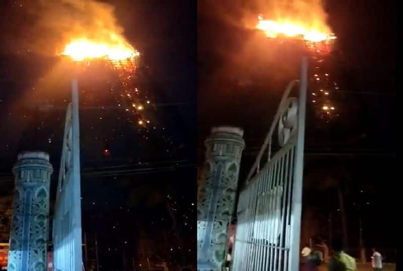 sivakasi temple gopuram got fire