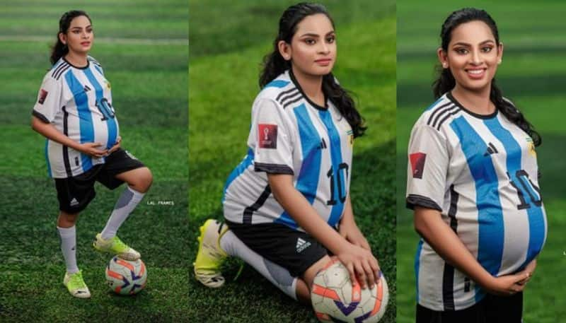 messi fan girl sophiyaranjith maternity photoshoot goes viral