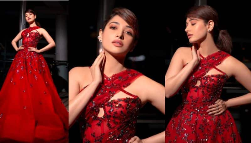 Tamannaah Bhatia in red gown