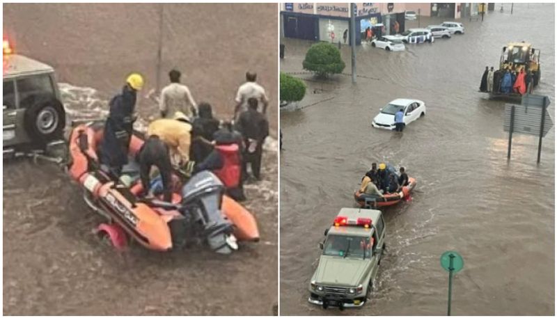 heavy rain hits jeddah and flight services affected 