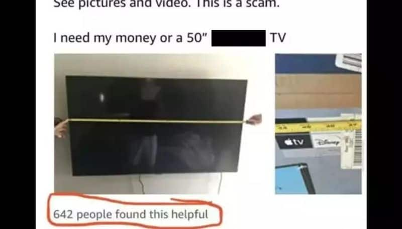 man complaints that he got 44 inch tv instead of 50 inches that he ordered 