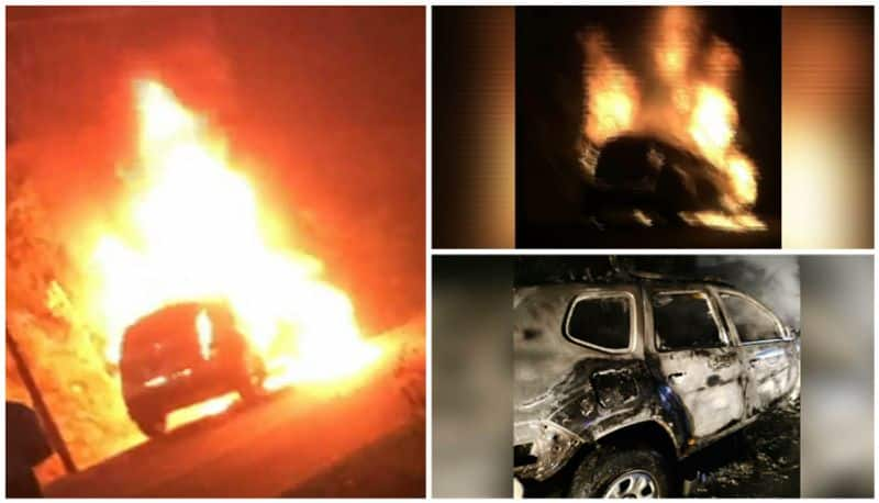 Car crash and fire accident in salem district