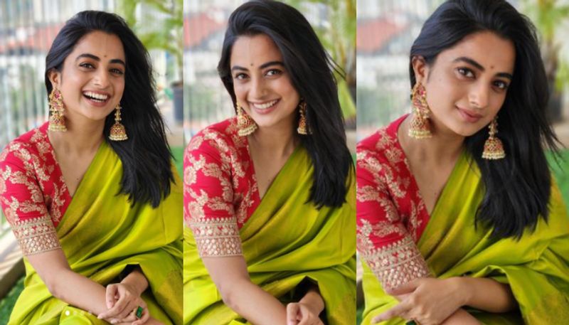 Namitha pramod in green saree