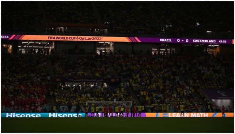 fifa world cup 2022 brazil vs switzerland  lights at the Stadium 974 went out for a few seconds