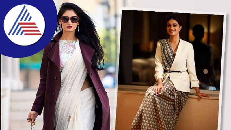 Carry blazer, overcoat, shrug over saree like a Diva